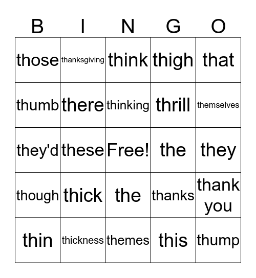 TH! Bingo Card