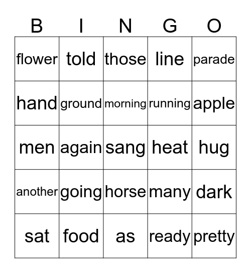 First Grade QC 4 - QC 5 Bingo Card