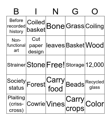 Global Art MT spring2018 Bingo Card