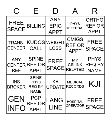 TTEC WORK BINGO! Bingo Card