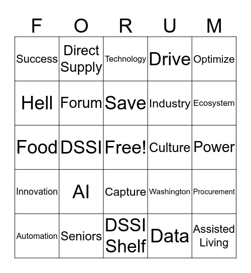 DSSI Lingo Bingo Card