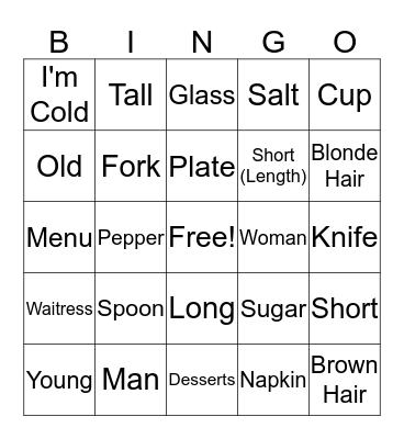 Spanish Bingo Card