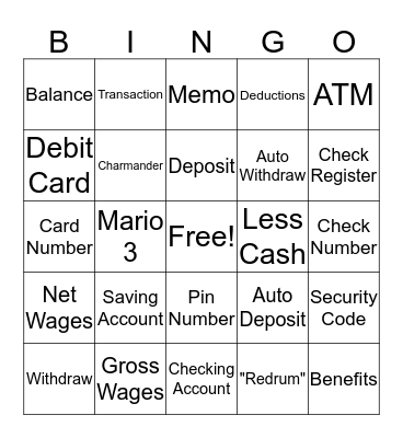 Unit 5 Bingo Card