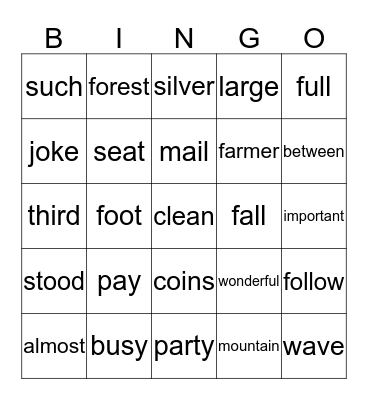 Second Grade PALS QC 1 & QC 2 Bingo Card