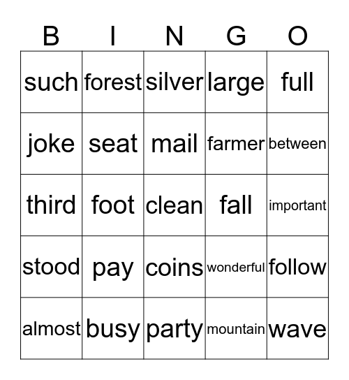 Second Grade PALS QC 1 & QC 2 Bingo Card
