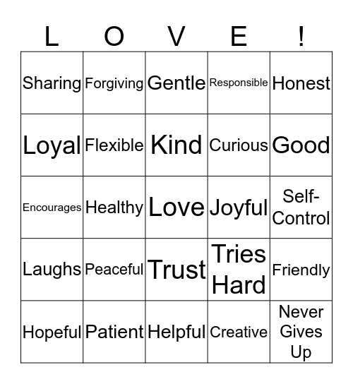 Love is... Bingo Card