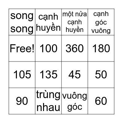 Math is fun Bingo Card