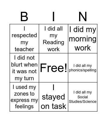 Aiden's Choice Board Bingo Card