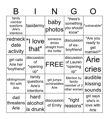 Hometown Bingo Card