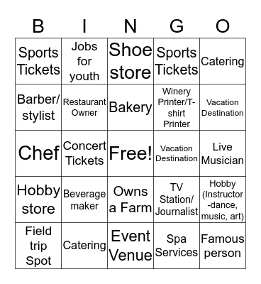 YPS Connection Bingo Card