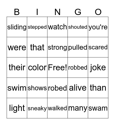 Happy Thursday! Bingo Card