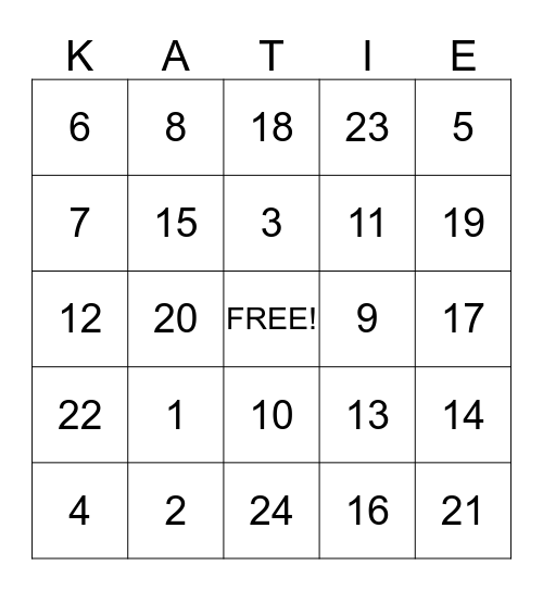 Falling In Love Bingo Card