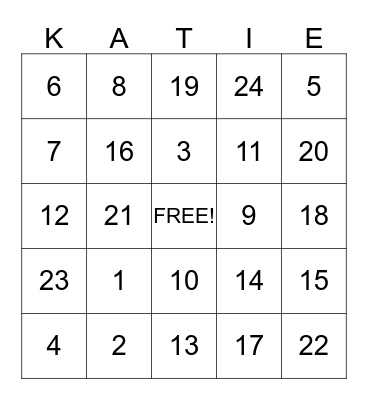 Falling In Love Bingo Card