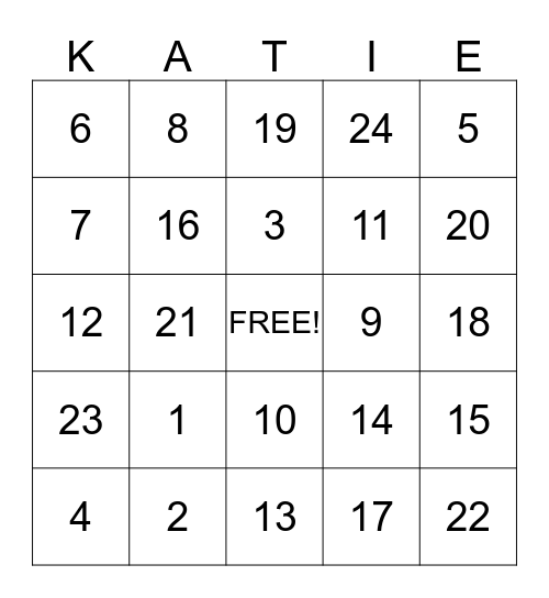 Falling In Love Bingo Card