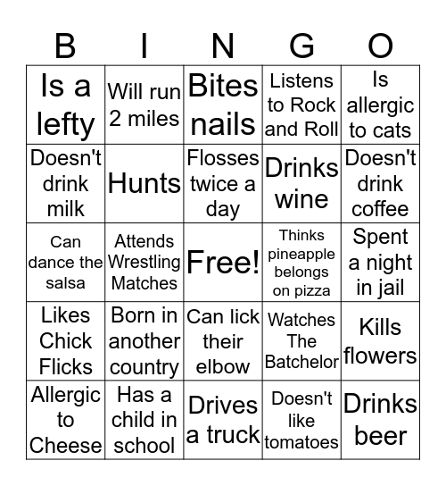 Wedding BIngo Card