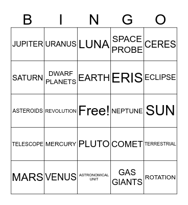Geologic Processes Bingo Card