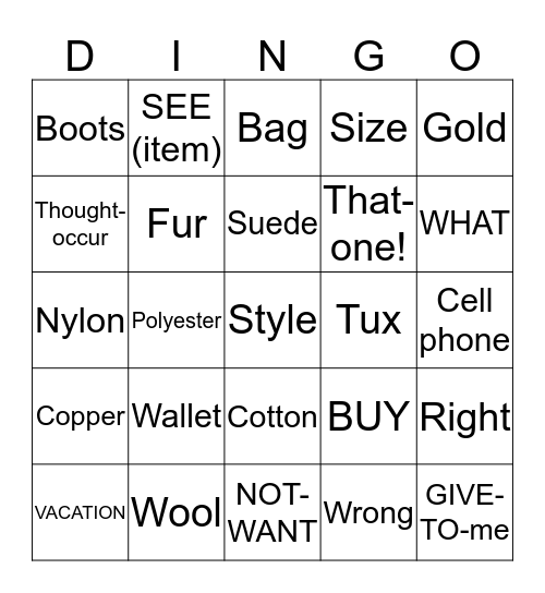 SN, Unit 7 Vocabulary (2) Bingo Card