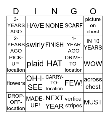 SN, Unit 7 Vocabulary (5) Bingo Card