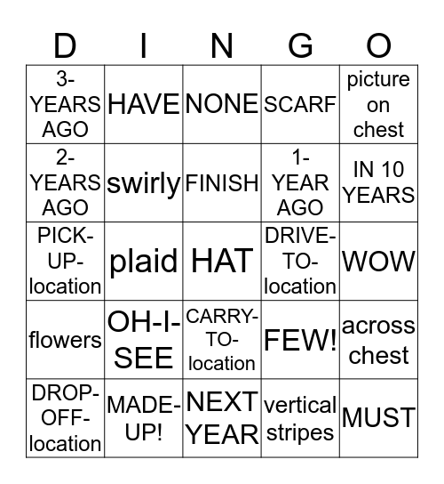 SN, Unit 7 Vocabulary (5) Bingo Card