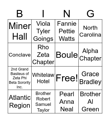 Zeta Bingo Card