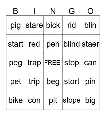 BINGO Card