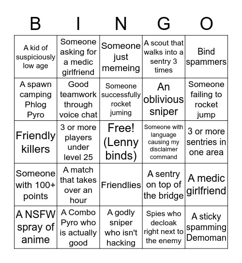 2fort Bingo Card