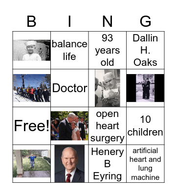Russell M Nelson Bingo Card