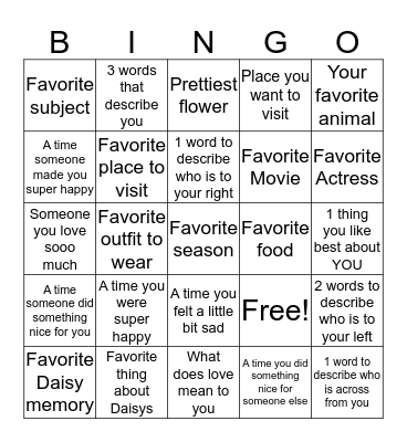 ~Self Love Bingo~ Bingo Card