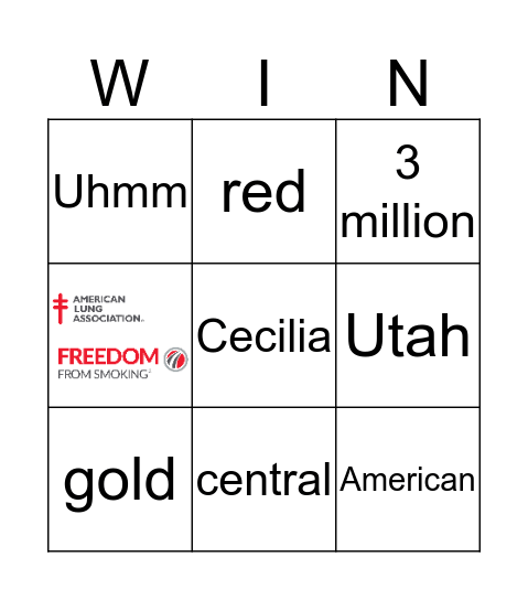 Freedom From Smoking Bingo Card