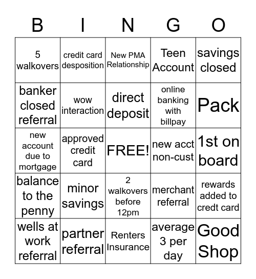 Teller Bingo Board Bingo Card