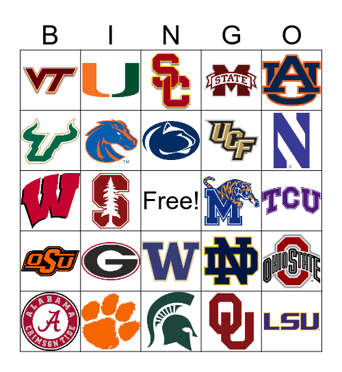 March Madness Bingo Card