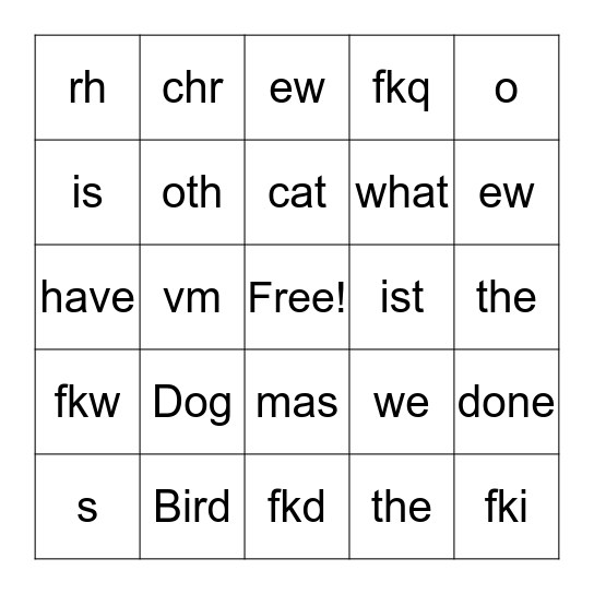 Animal Behavior Bingo Card