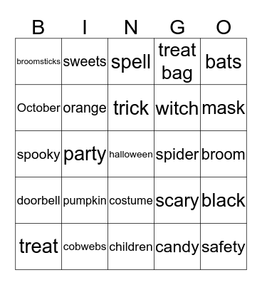 Halloween  Bingo Card