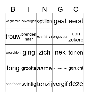 Fortuna 14 Bingo Card