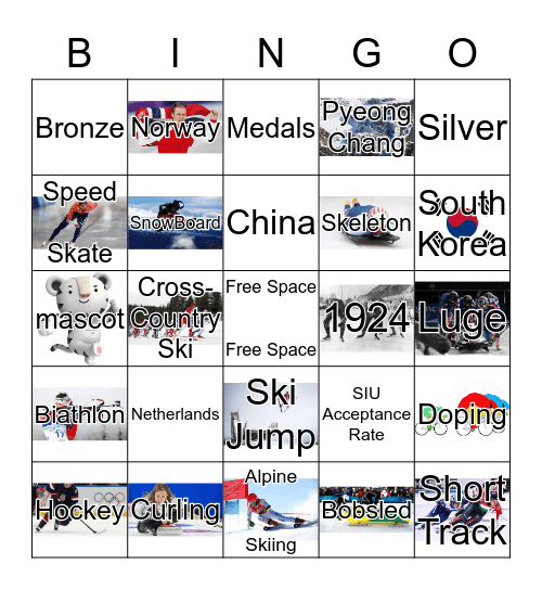 Olympics Bingo Card