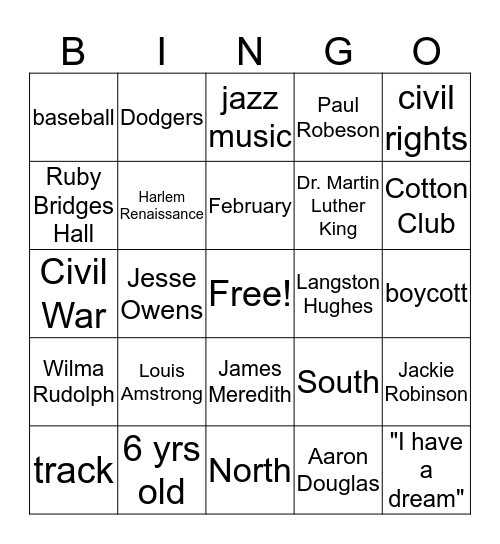 Social Studies Trivia Bingo Card