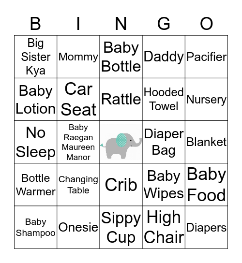 BABY SHOWER BINGO Card