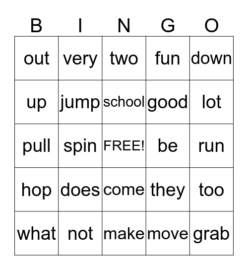 Unit 1 Bingo Card