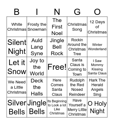 Holiday Bingo Card