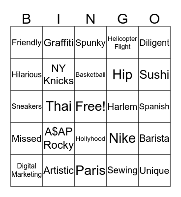 Elodie's Bon Voyage NY Office 2.27.18 Bingo Card