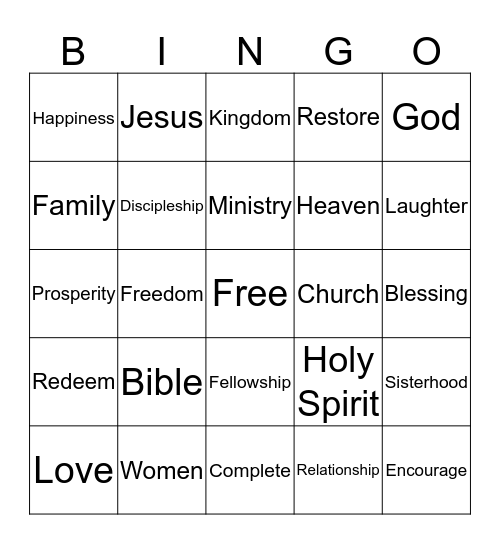 LF Kingdom Women Bingo Card