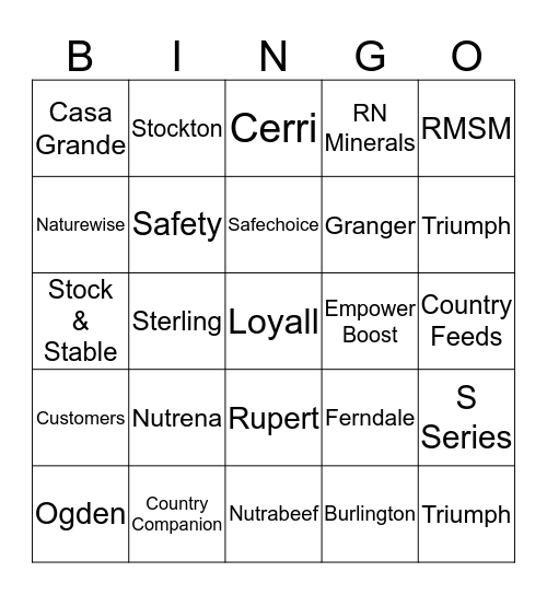 Cargill Bingo Card