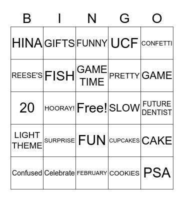 Birthday Bingo! Bingo Card