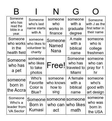 2018 Apostolic Church Leadership Convention Bingo Card
