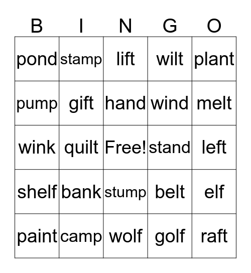 Wordlist 2-phonics Bingo Card
