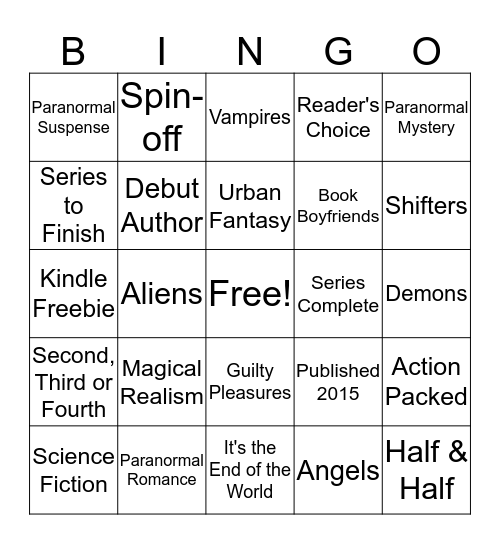 BookShelf Bingo R16 Bingo Card