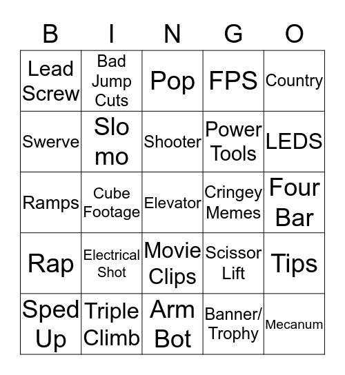 Reveal Night Bingo Card