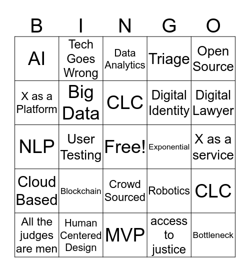 Global Legal Hack Bingo Card