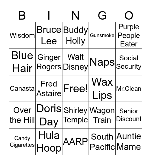 Madeliene's 80th Birthday Bingo Card