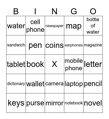 Daily Items Bingo Card